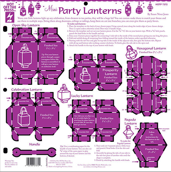 Plastskabelon - Mini Party Lanterns